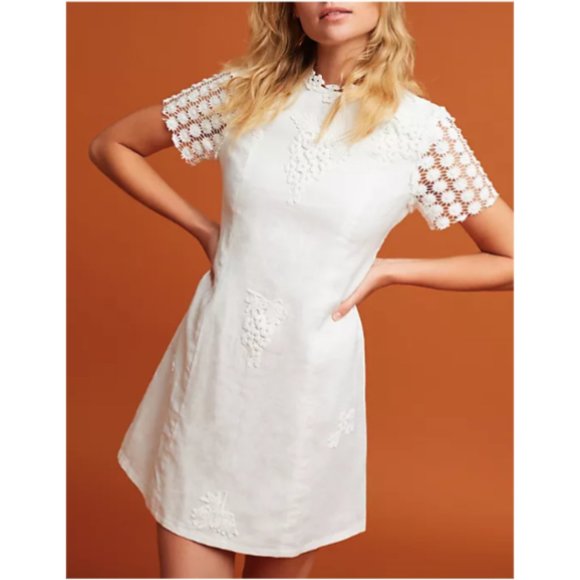 Anthropologie Corey Lynn Calter Lorient White Crochet Dress - Picture 1 of 6